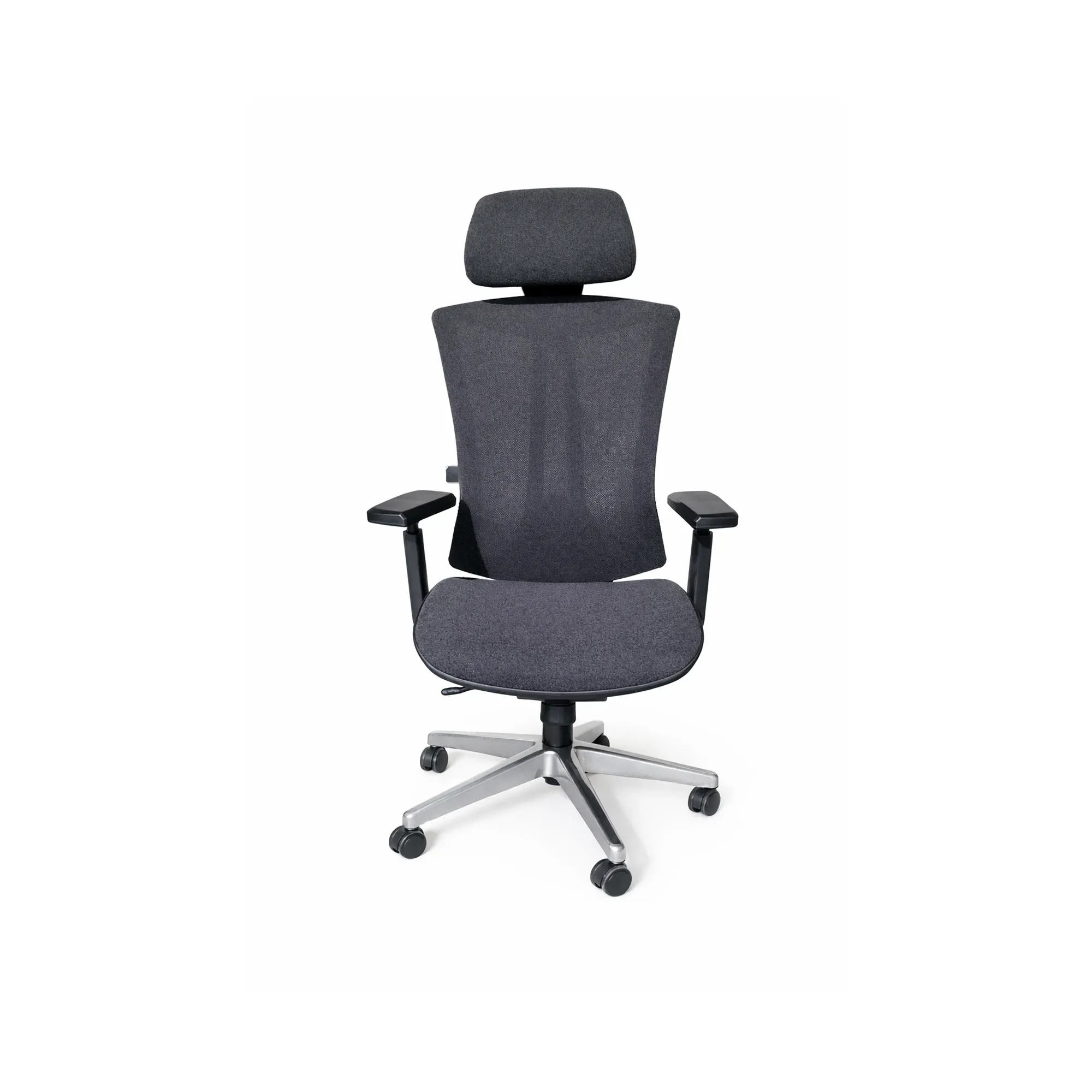 Chaise de bureau exécutive dossier haut en tissu HT-9002A - Noir
