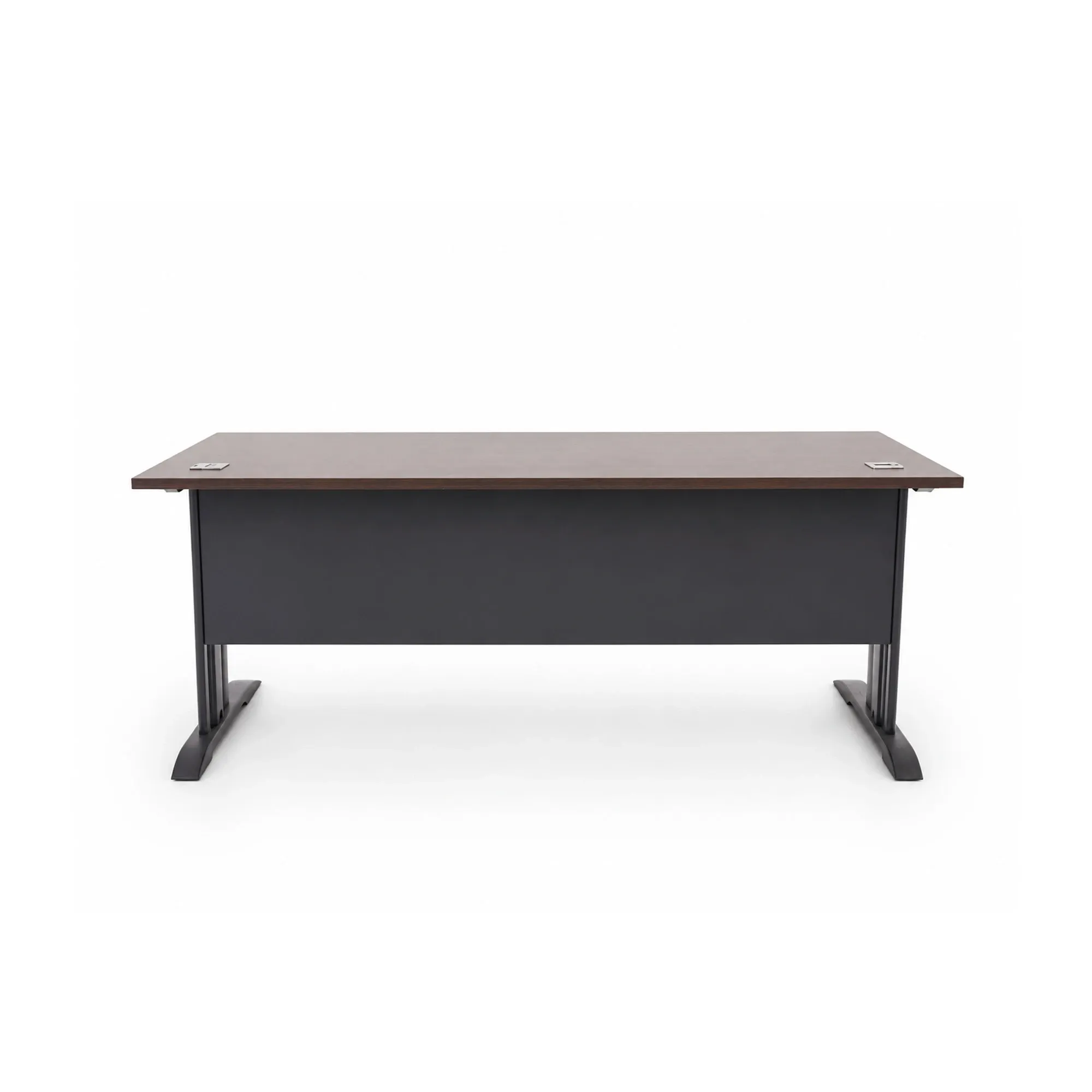 Bureau 3 tiroirs 180x75x75 cm - Wengé / noir