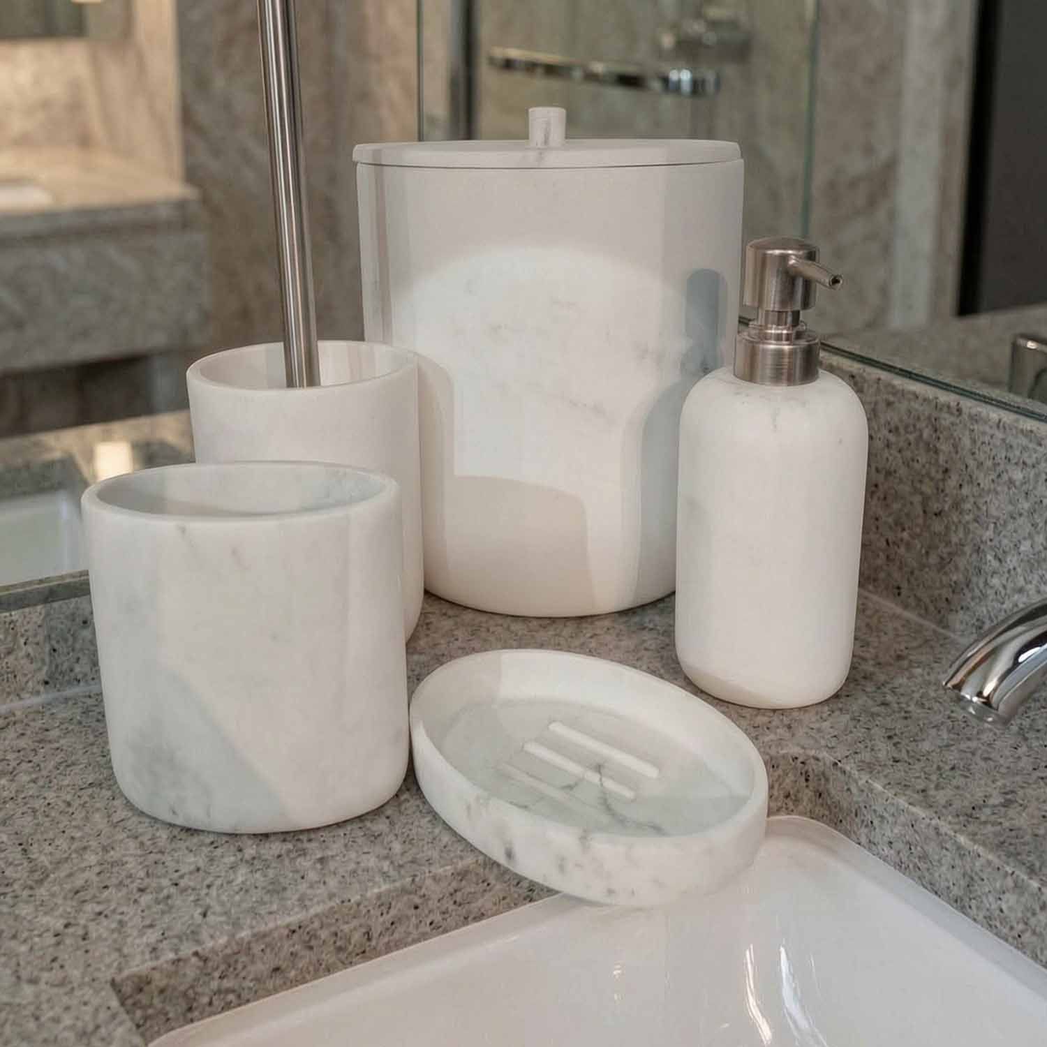 Set d'accessoires de salle de bain 5 pièces Irya Marble Haze