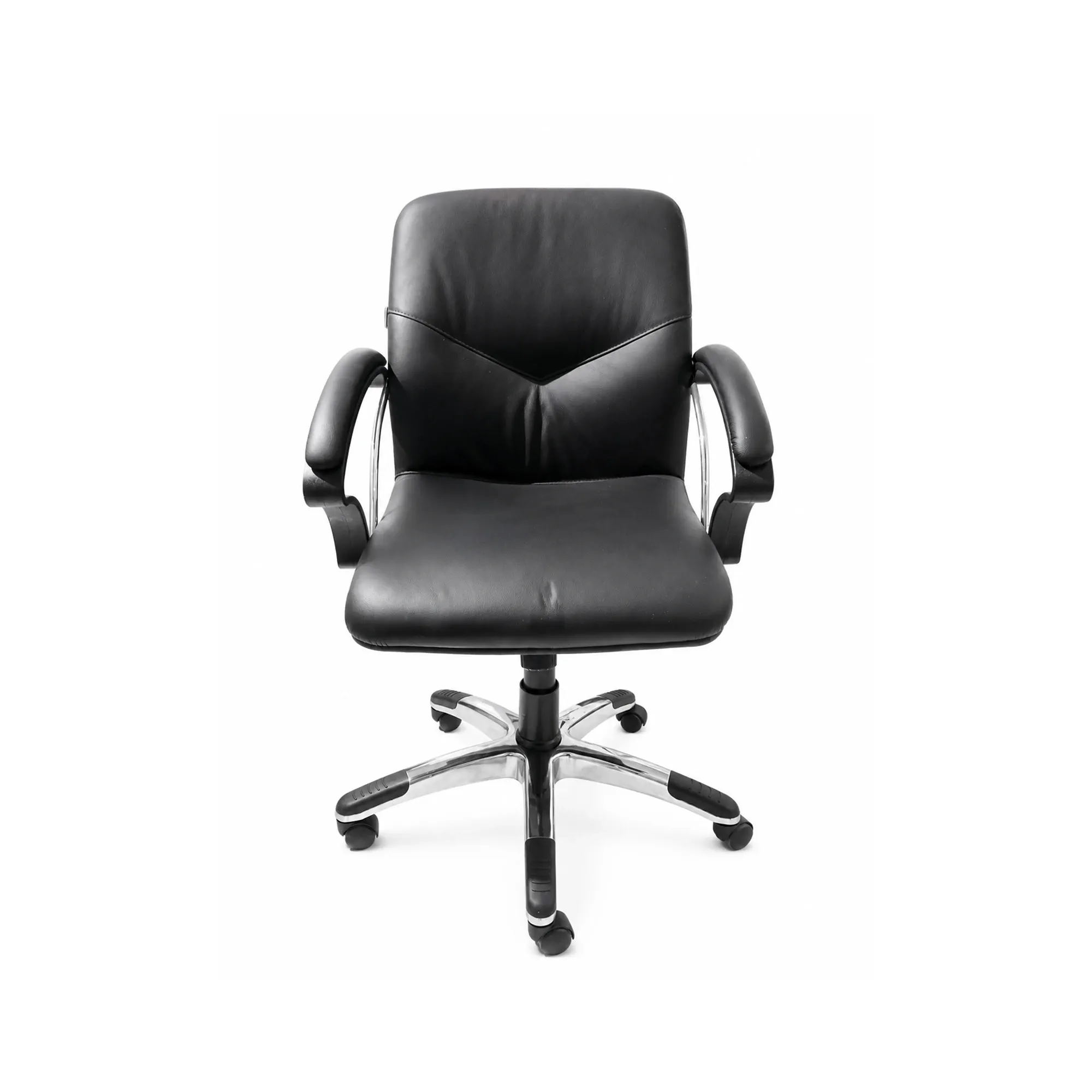 Chaise de bureau exécutive dossier haut en cuir ML8 - Noir