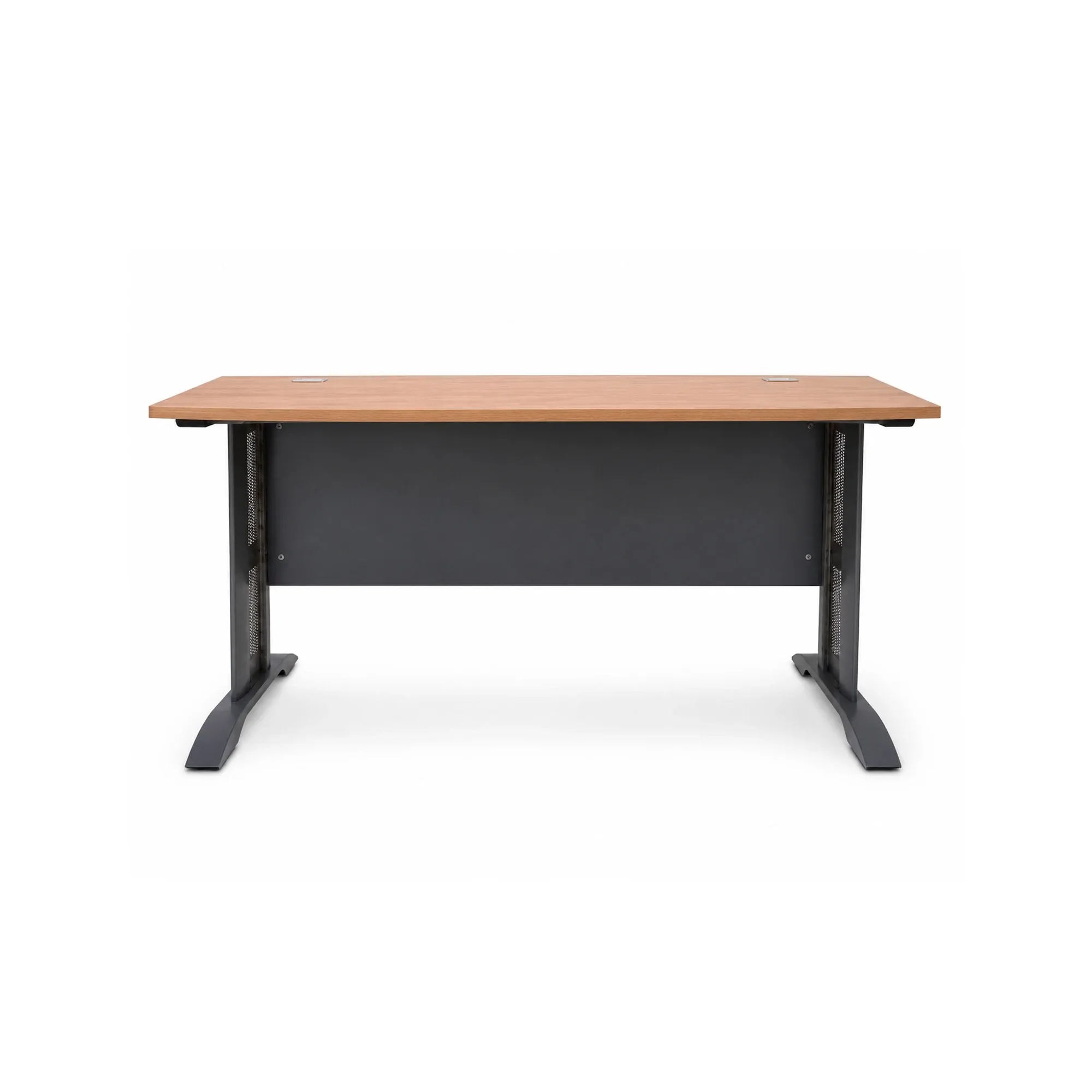 Bureau 3 tiroirs 140x75x75 cm - Chêne camel / gris foncé