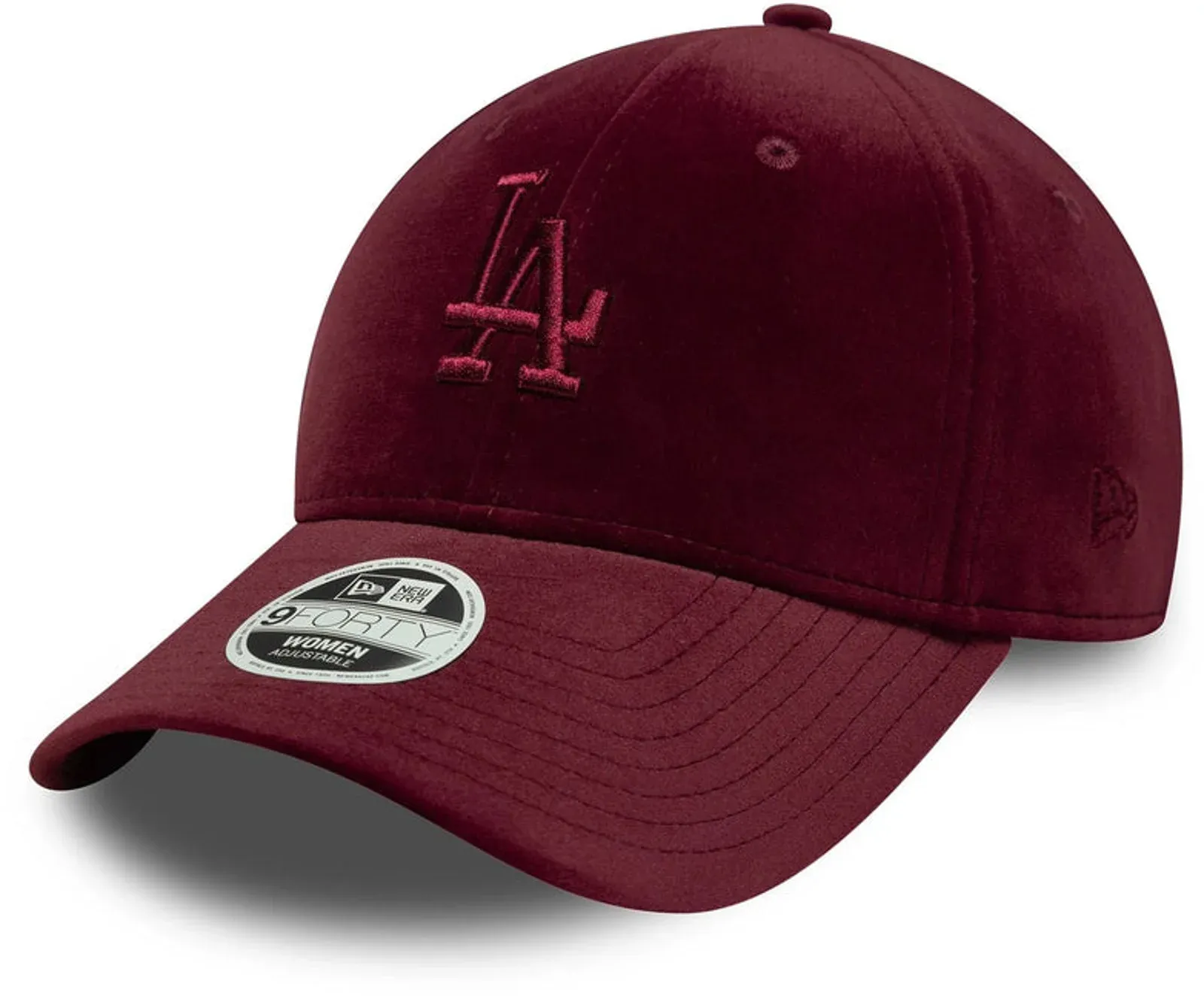 Casquette New Era 9FORTY Velours Femme – Los Angeles Dodgers – Bordeaux (FBG)