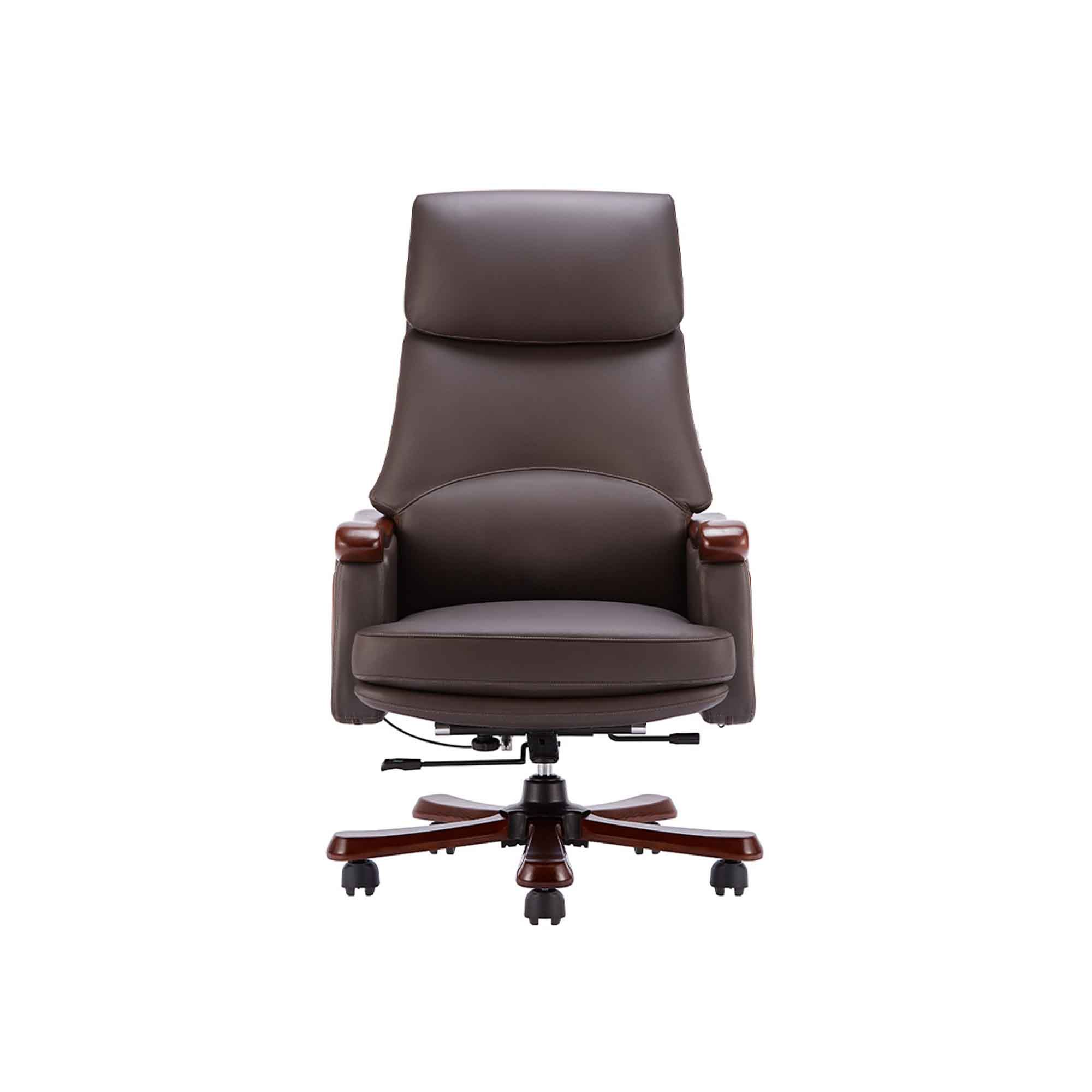 Chaise de bureau exécutive dossier haut en cuir B610RE - Marron