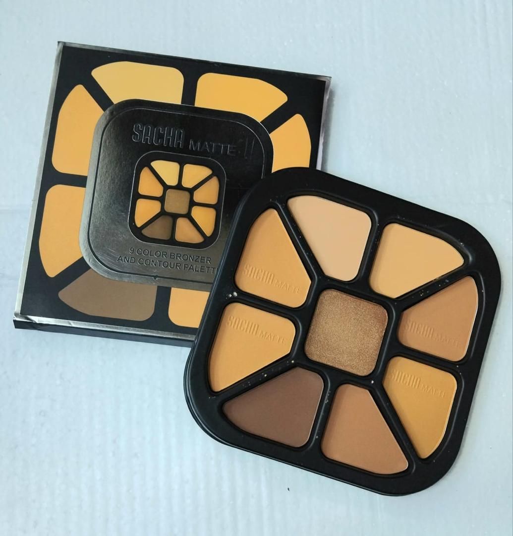 Sacha Matte – Palette Fonds de Teint, Bronzer & Contour 9 Couleurs