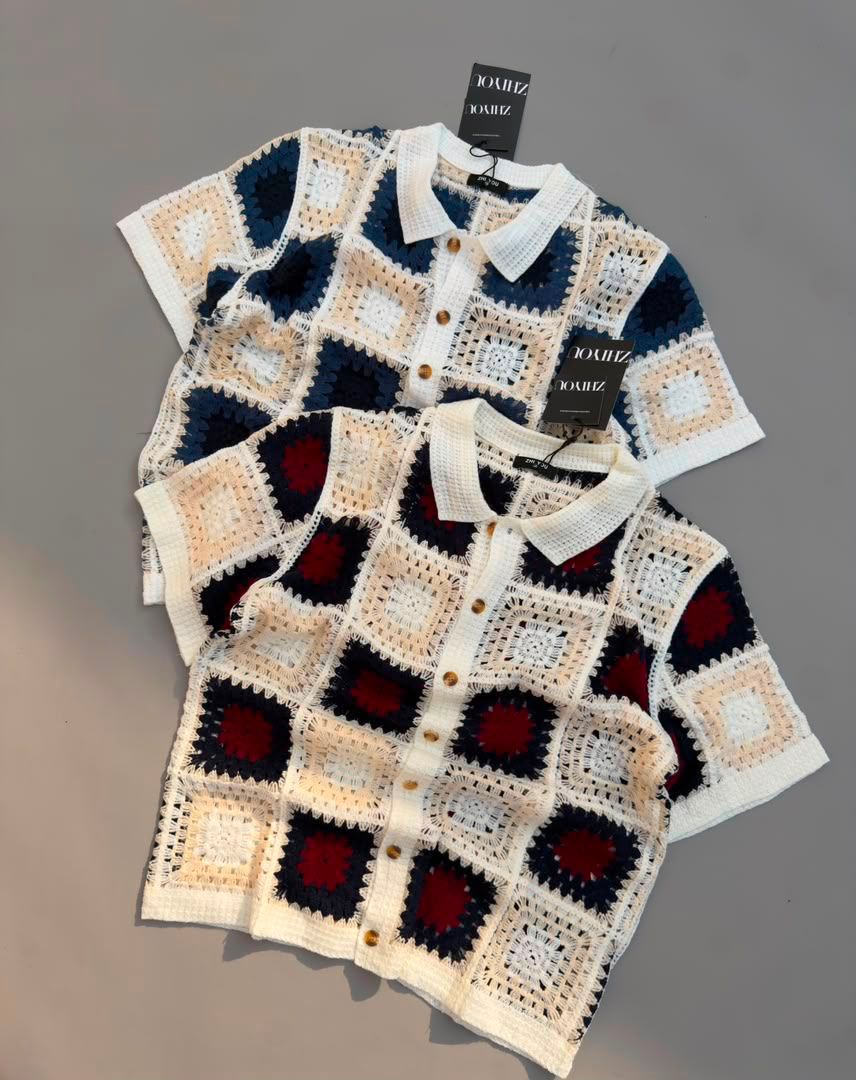 T-Shirt Homme en Maille Crochet