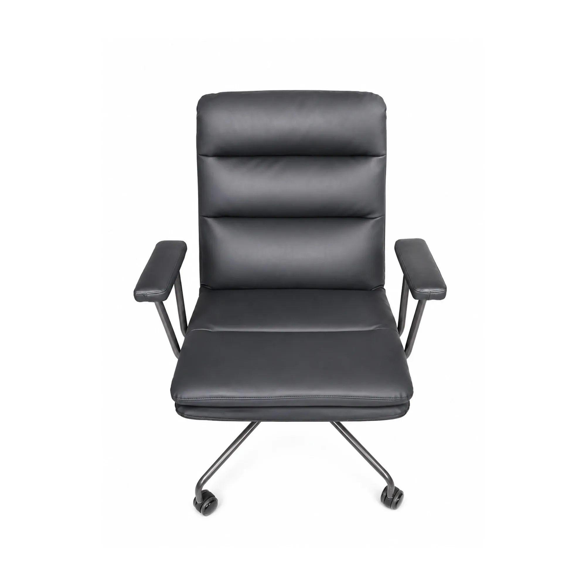 Chaise de bureau exécutive dossier moyen en similicuir H684B - Noir