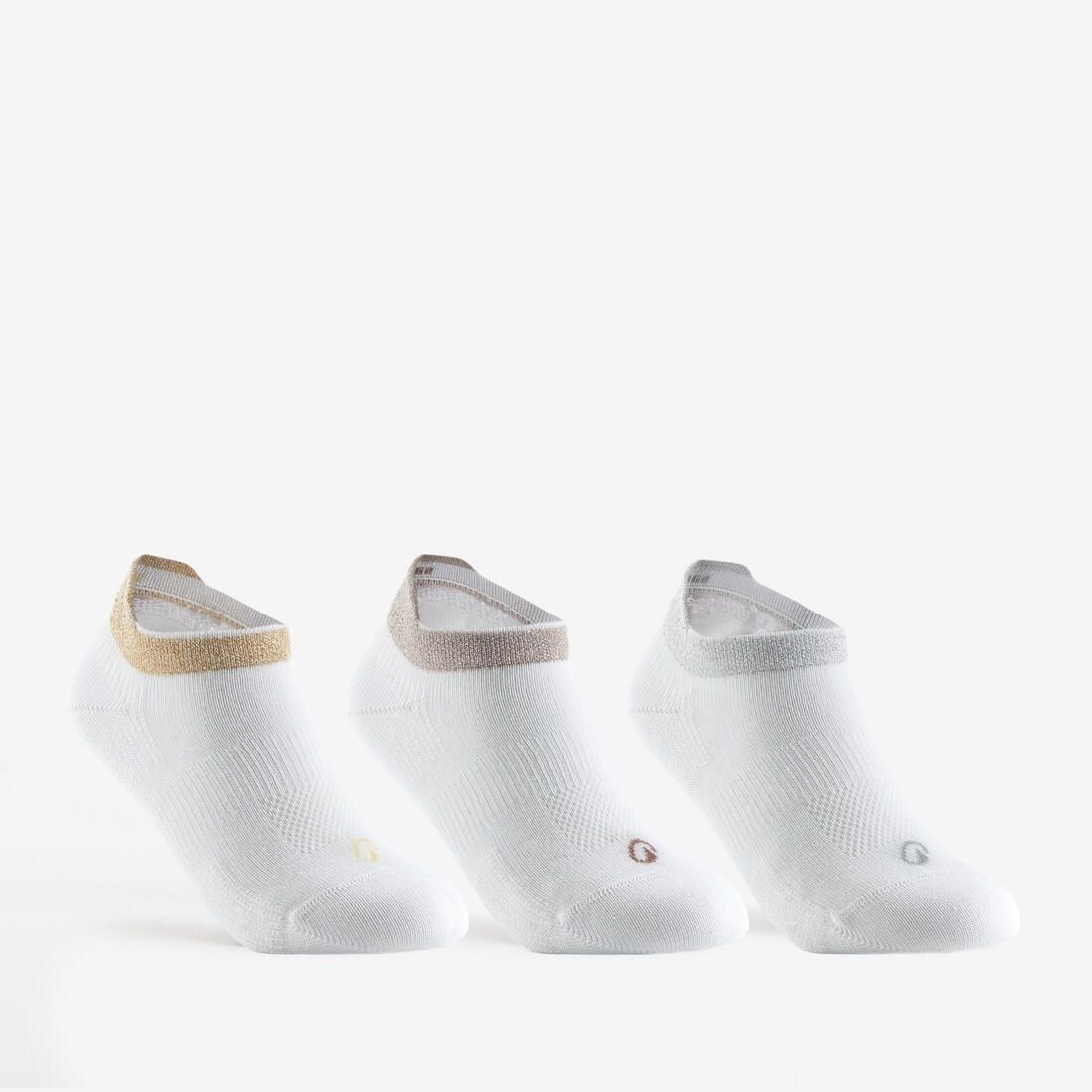 Chaussettes de sport enfant basses artengo rs 160 blanc  marine lot de 3