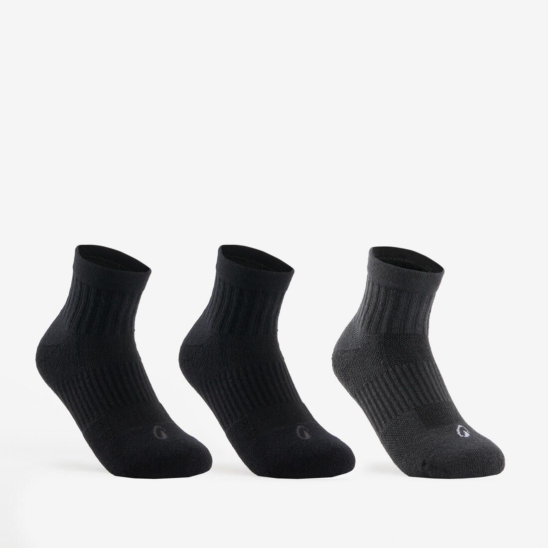 CHAUSSETTES DE SPORT ENFANT HAUTES RS 500 BLANC MARINE LOT DE 3