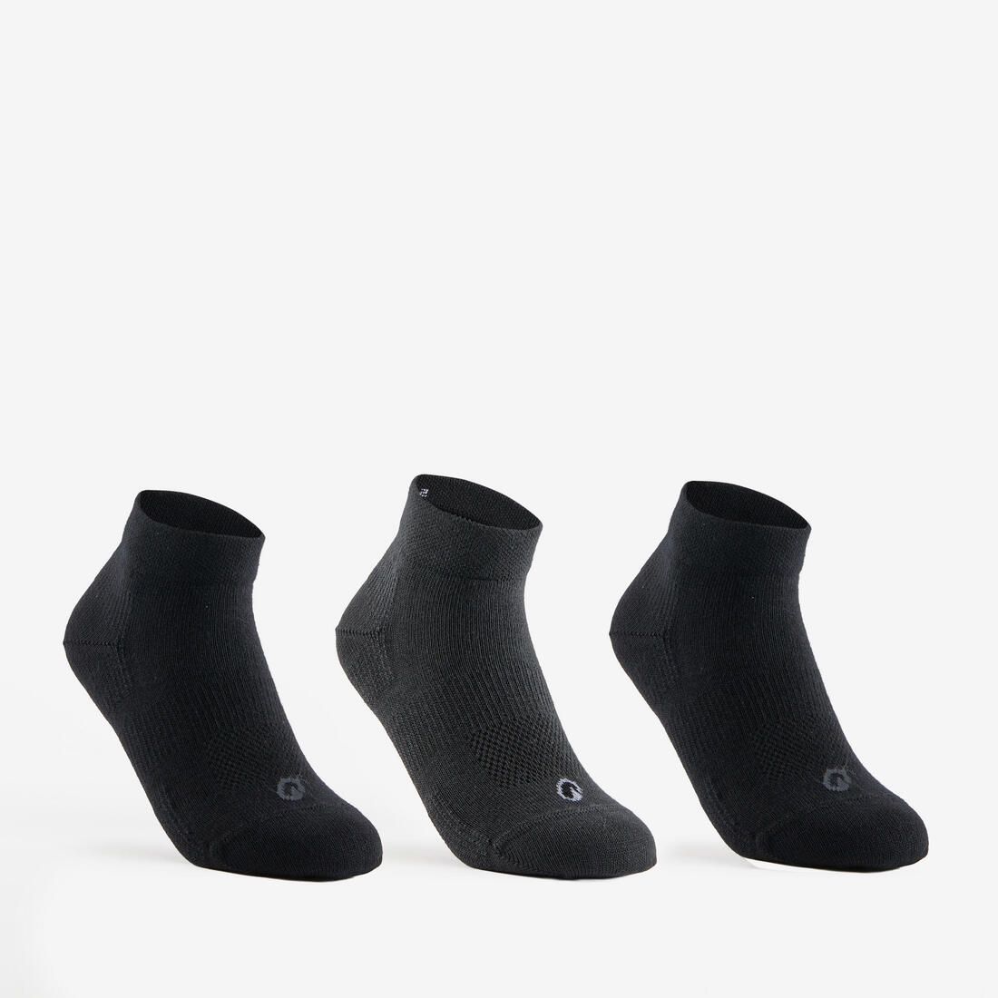 CHAUSSETTES DE SPORT ENFANT MI-HAUTES RS 160  BLANC MARINE LOT DE 3