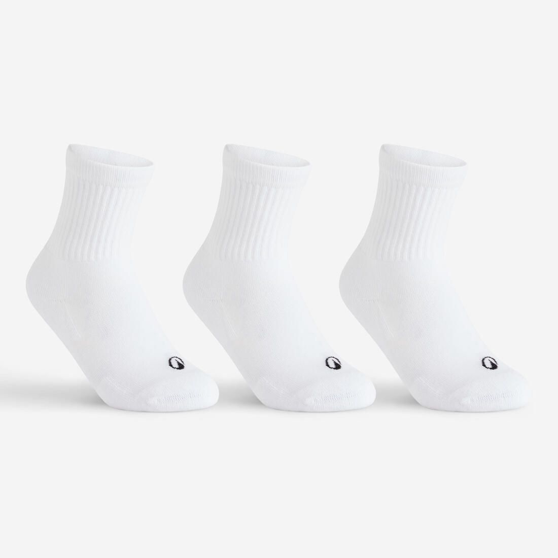 Chaussettes de sport hautes lot de 3 paires enfant, RS 100 blanc