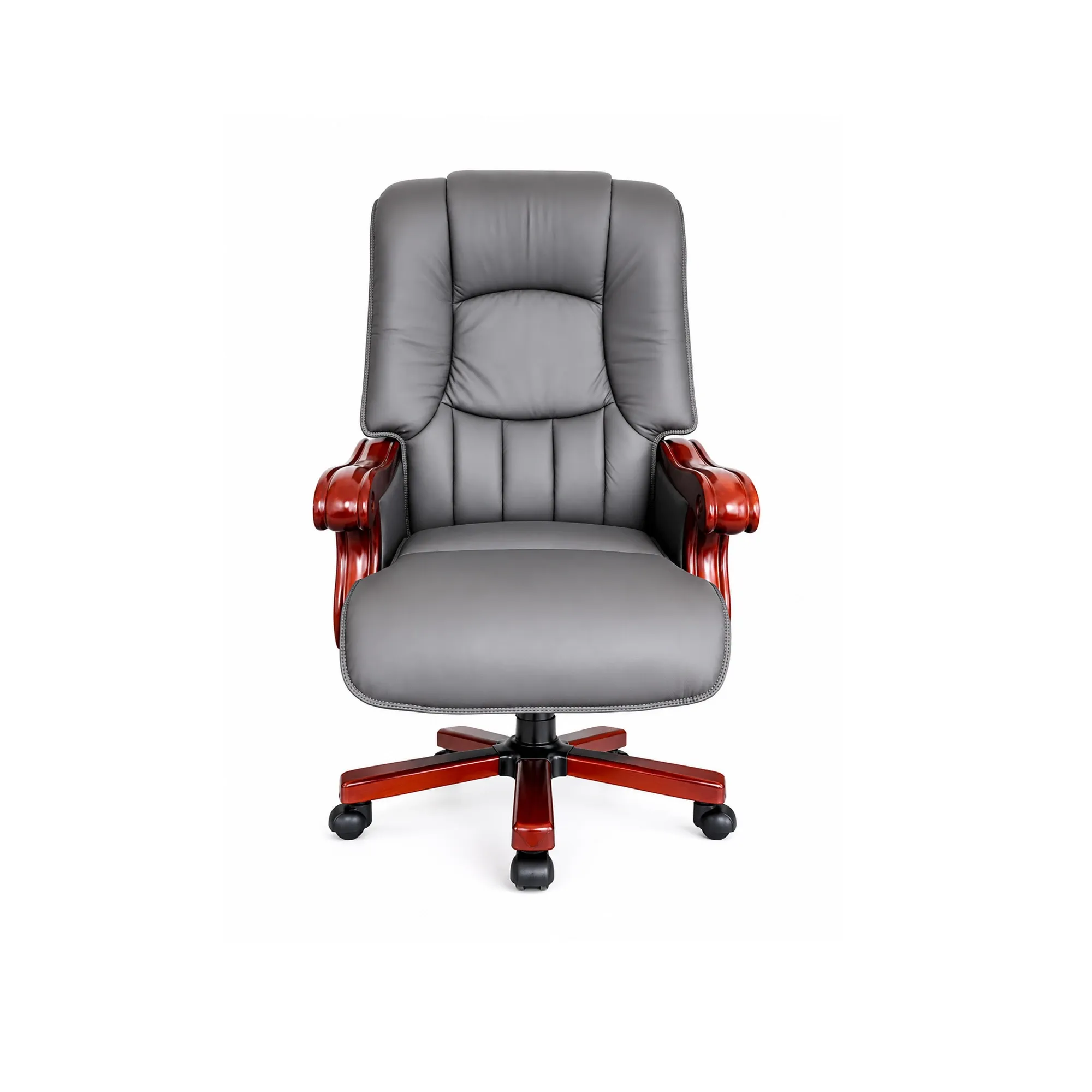 Fauteuil de direction dossier haut en cuir B481RE - Marron