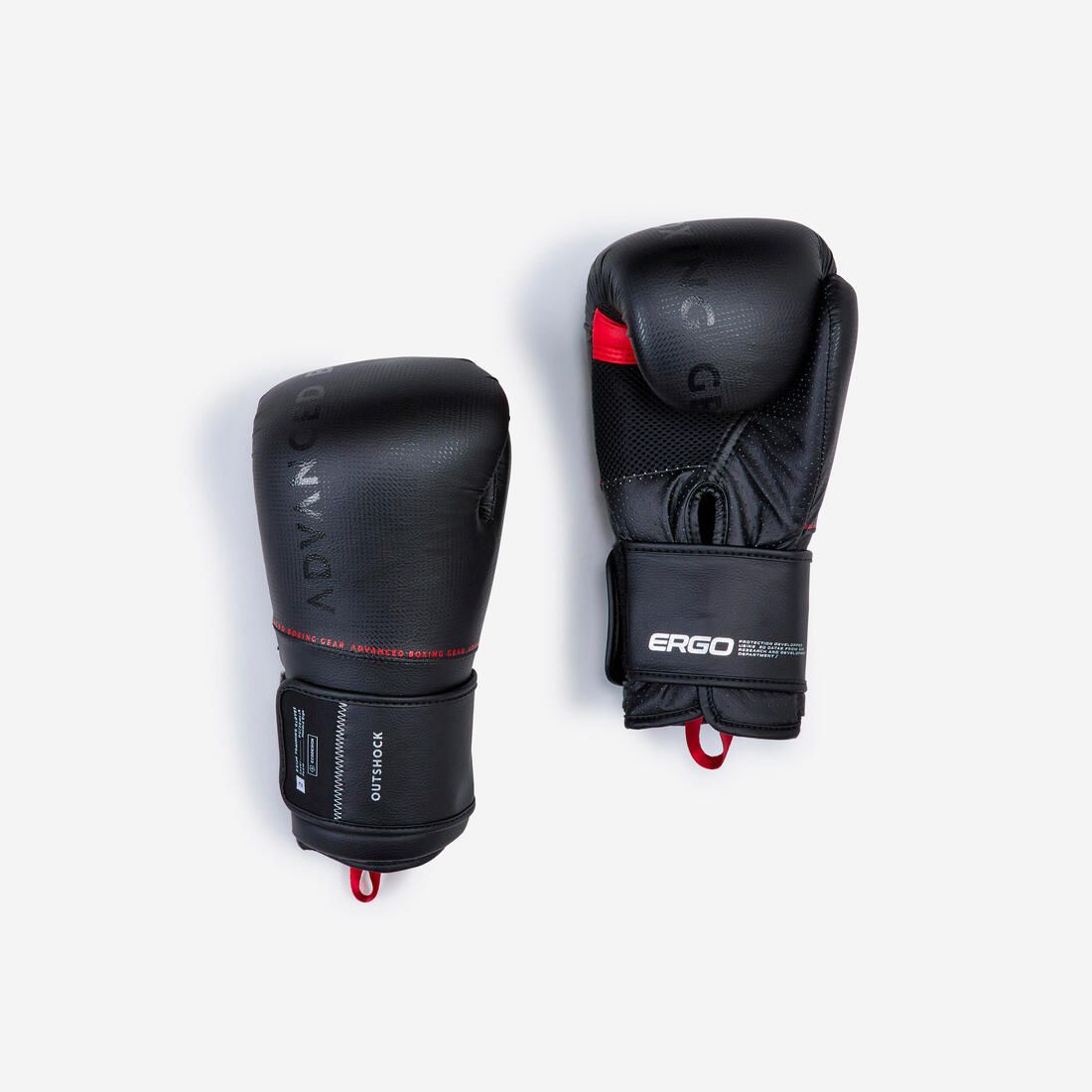 Gants de boxe avec intérieur 100% ventilé adulte, noir