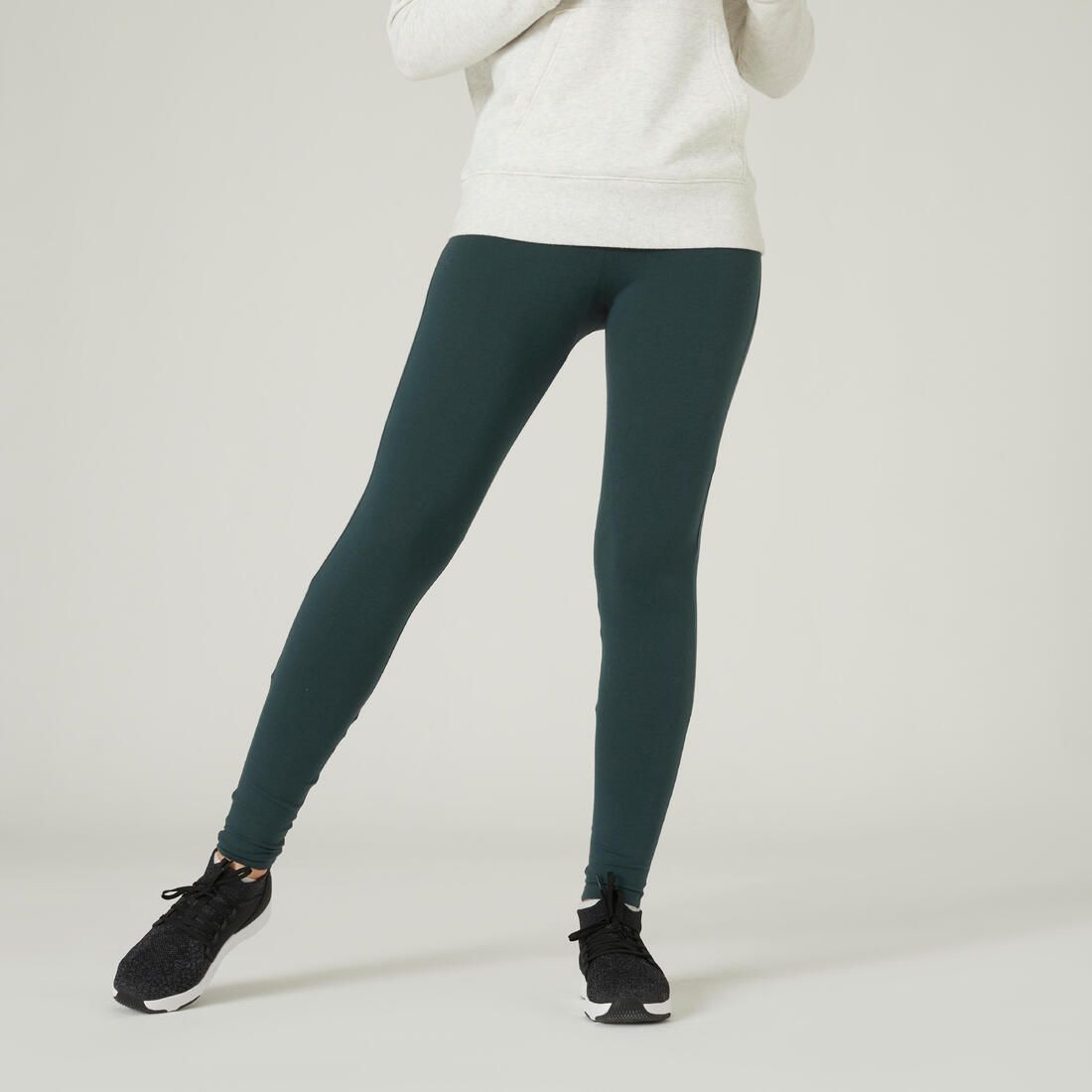 Legging Coton Extensible Fitness Taille Haute avec Mesh