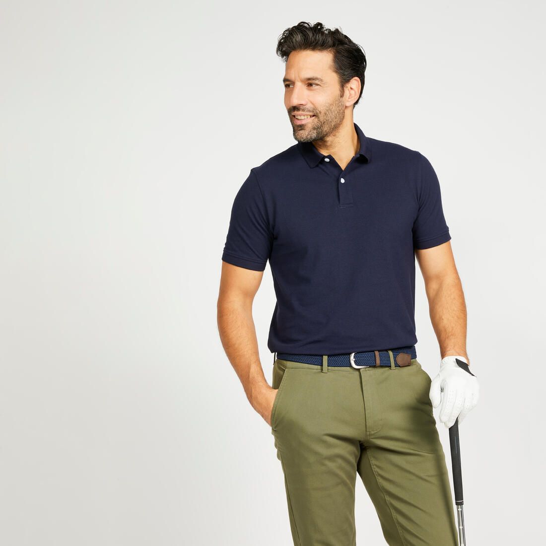 Polo de golf en coton polyester manches courtes homme, MW500