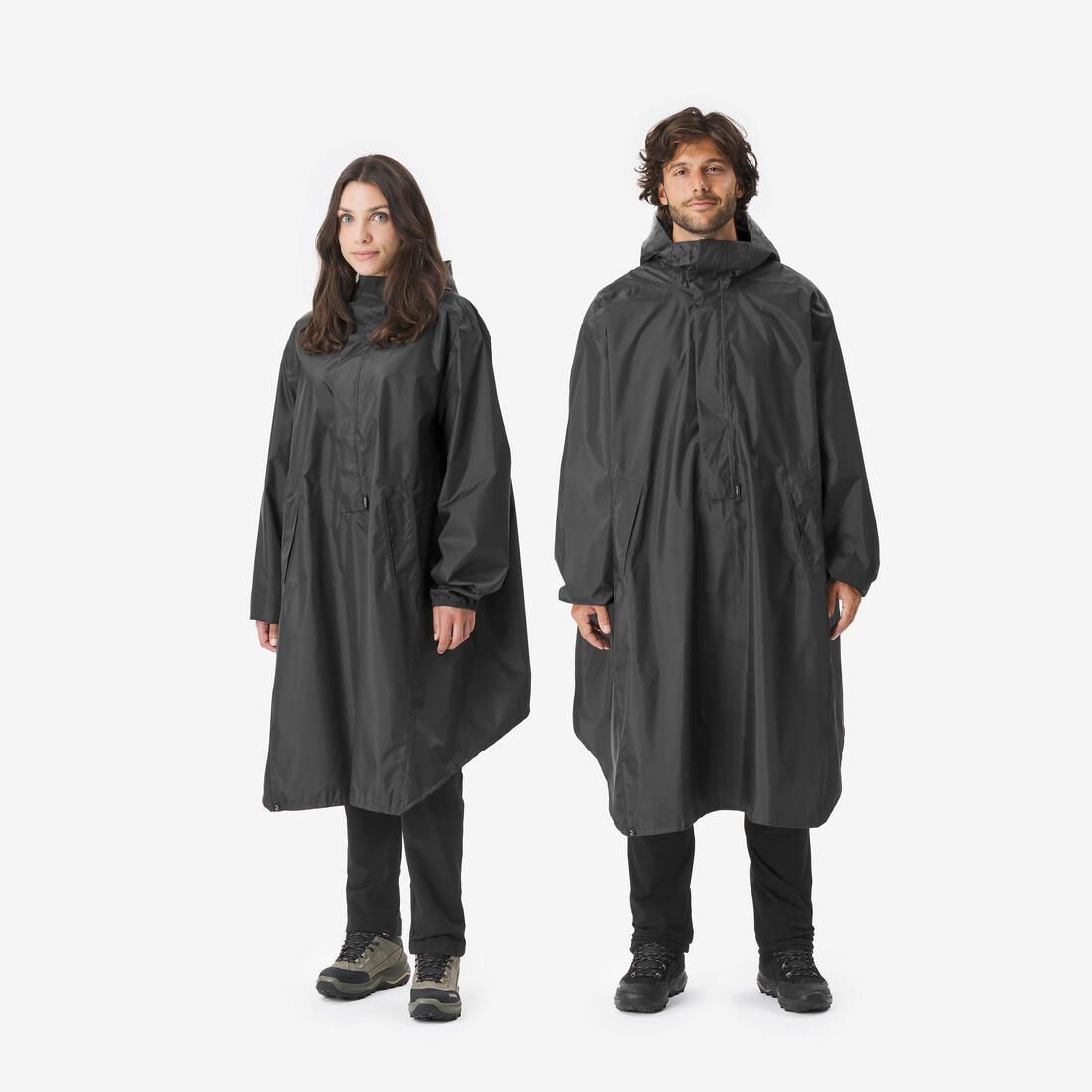 Poncho pluie de randonnée - MT500 - 60L - Noir