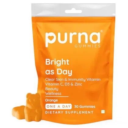 Purna Bright as Day – Éclat de la Peau & Immunité (30 Gommes)