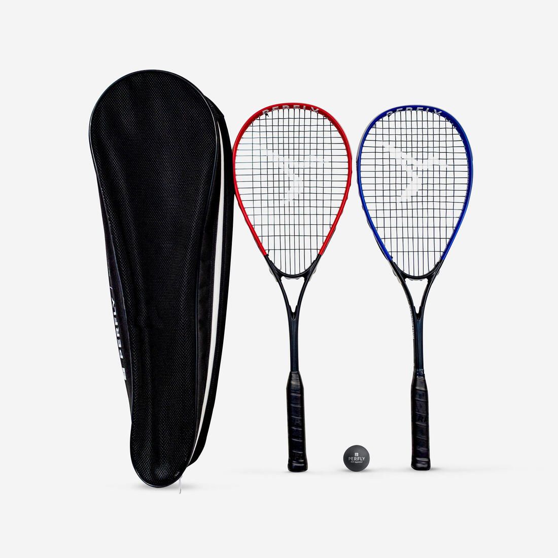 SET DE RAQUETTES DE SQUASH WALLBREAKER 165 CLUB (2 raquette/1 balle point rouge)