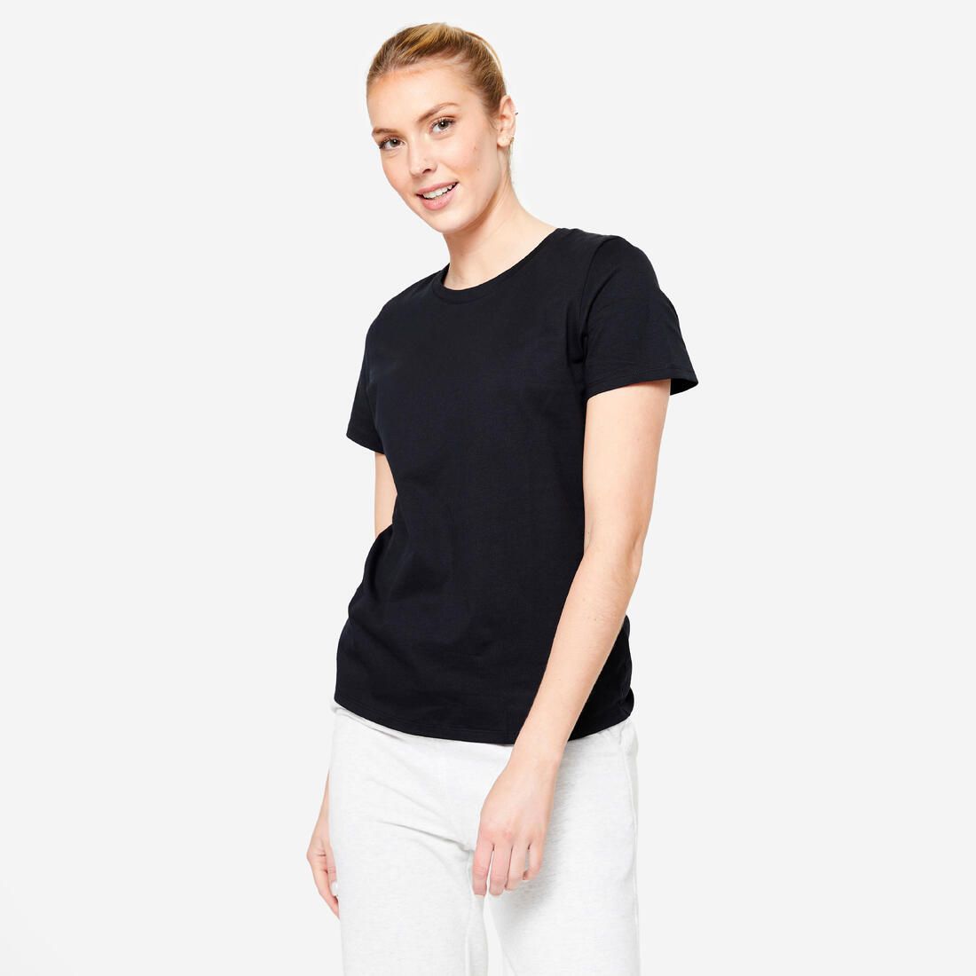 Tee-shirt en coton col rond femme
